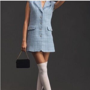 COPY - Elegant Maeve Anthropologie blue tweed dress sz 4p Chanel vibes